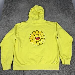 J Balvin X Takashi Murakami Hoodie Mens 2XL Flower Smiley Pullover Sweatshirt